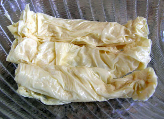 yuba caseiro fresco (pele de tofu)