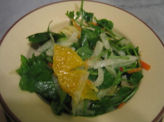 salada de agrião com molho de tangerina tequila