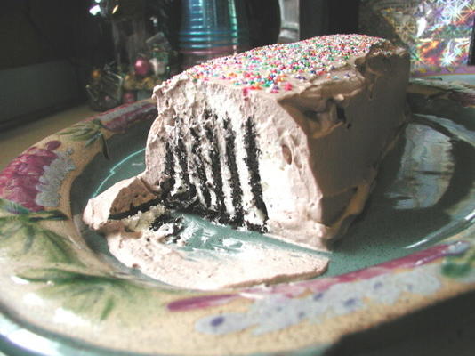 bolo de caixa de gelo de bolacha de chocolate