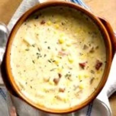 sopa de milho saudável com ervilhas
