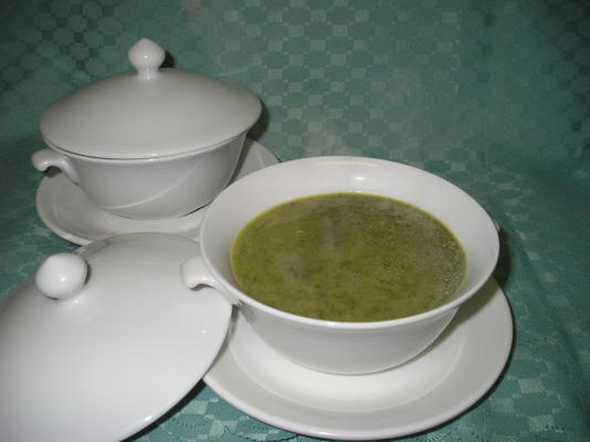 sopa de espinafre e mascarpone